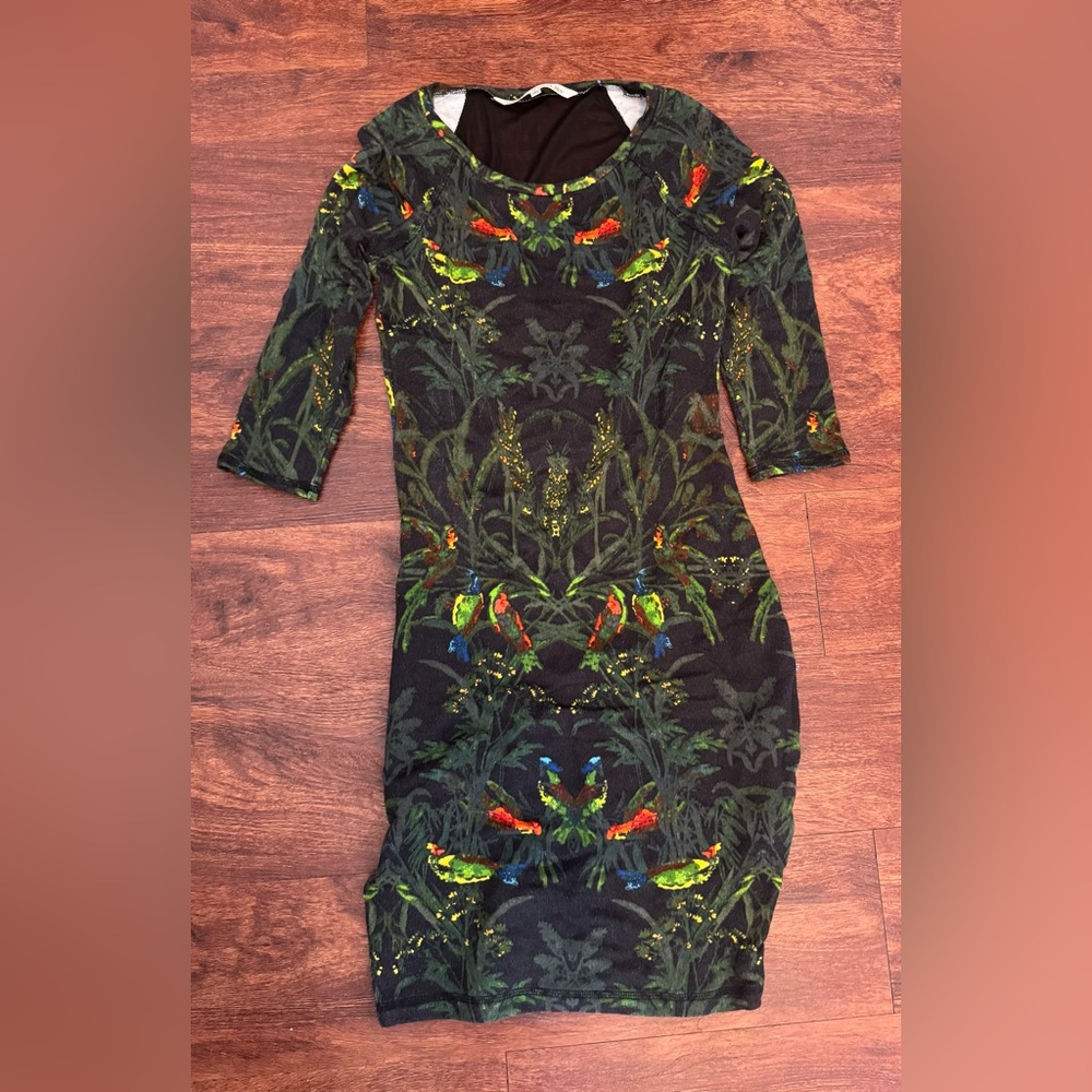 RACHEL Rachel Roy Black Dress with Colorful Floral Design